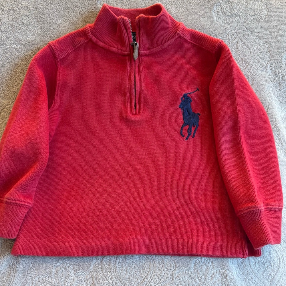 Ralph Lauren Big Pony Cotton Interlock Quarter-Zip Pullover
